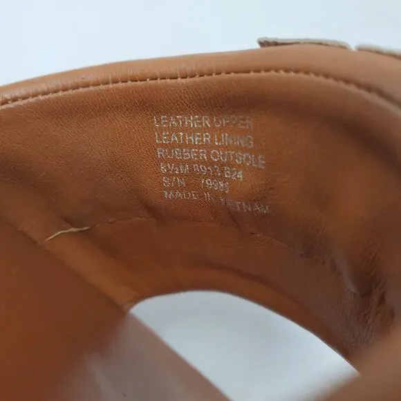 Tory Burch Double T Sport Slide Sandal Leather Bourbon Miele Gold 79985 Size 8.5 - Picture 9 of 10